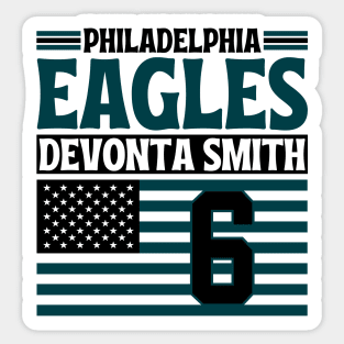 Philadelphia Eagles Smith 6 American Flag Football Sticker